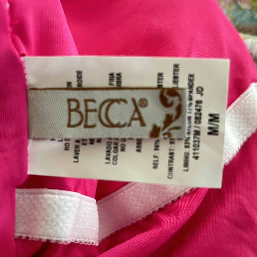 NWOT - Becca Hot Springs Floral Deep Plunge One Piece Swimsuit - Picture 9 of 14